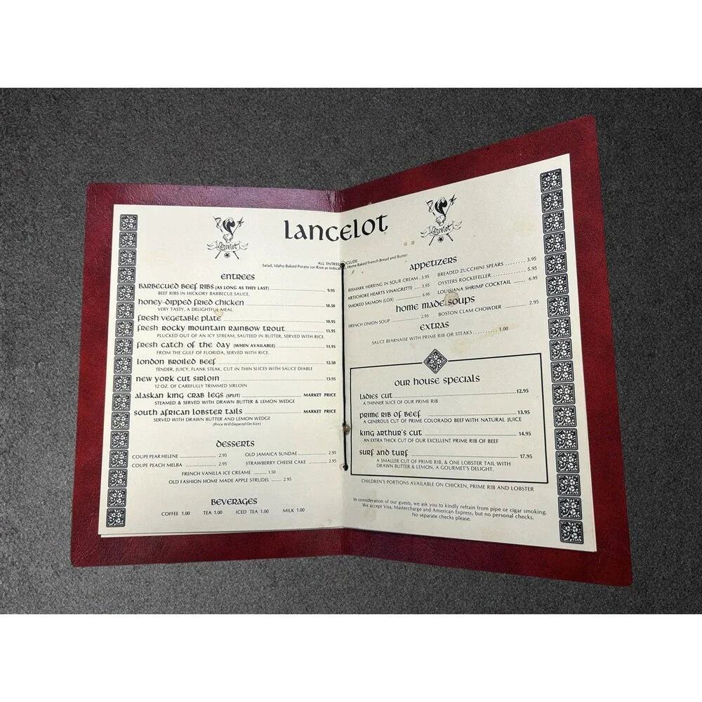 Vintage The Lancelot Inn Menu Vail Colorado Retro 1970s Restaurant Ephemera